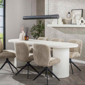 *WOONWINKEL* Ovale Eettafel Wit Marmer Composiet, Huis en Inrichting, Verzenden, Nieuw