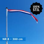 NR 8: Nederlandse wimpel 300 cm standaard blauw 100% stil, Nieuw