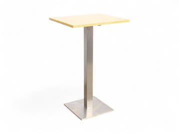 Sateliet bartafel, 70 x 60 cm, RVS onderstel, lindberg ei..., Overige plaatsen, Ophalen of Verzenden, Gebruikt, Tafel