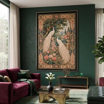 Paneel - GA007 - Decoratief Les Paons Blancs – Artistieke