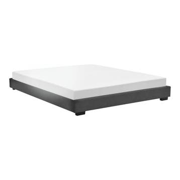 Houten bed Laag kunstleer met bedbodem 140x200 cm zwart, Huis en Inrichting, Slaapkamer | Bedden, Verzenden, Nieuw