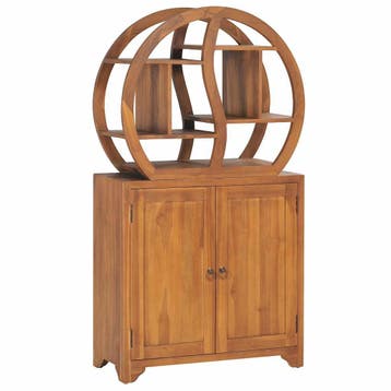 vidaXL Kast met yin yang schap 70x30x130 cm massief teakhout, Verzenden, Nieuw