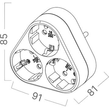 Stopcontact Splitter - Verdeelstekker - Brinton - 3, Ophalen of Verzenden, Nieuw