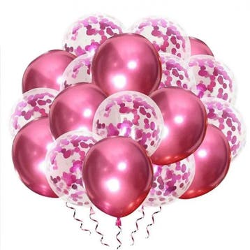 VSE luxe confetti ballonnen 20 stuks metallic roze, Ophalen of Verzenden, Nieuw