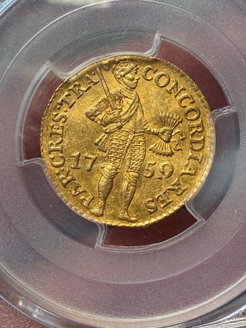 Nederland, Utrecht. Gouden Enkele Dukaat 1759 / About