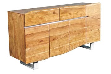 Massief boomstamdressoir MAMMUT 170cm acacia sledeonderstel, Ophalen of Verzenden, Nieuw