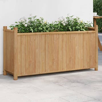 vidaXL Plantenbak 100x30x50 cm bamboe, Tuin en Terras, Verzenden, Minder dan 60 cm, Nieuw, Hout
