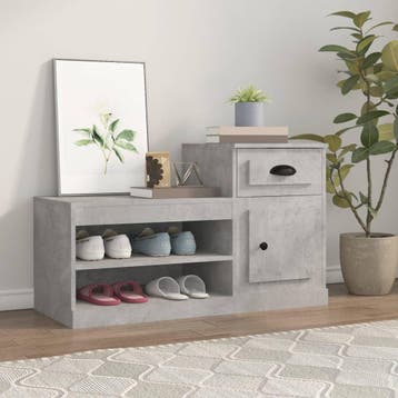 vidaXL Schoenenkast 100x42x60 cm bewerkt hout betongrijs, Verzenden, Nieuw