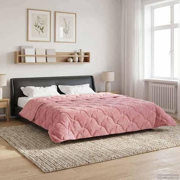 vidaXL Winter Dekbed Roze 200 x 200 cm Microfiber en Teddy, Verzenden, Nieuw, Roze