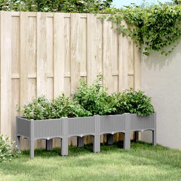 vidaXL Plantenbak met poten 160x40x42 cm polypropeen, Tuin en Terras, Verzenden, Nieuw, Minder dan 60 cm, 30 tot 60 cm