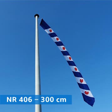 NR 406: Wimpel Friesland-300cm met stokje, Nieuw