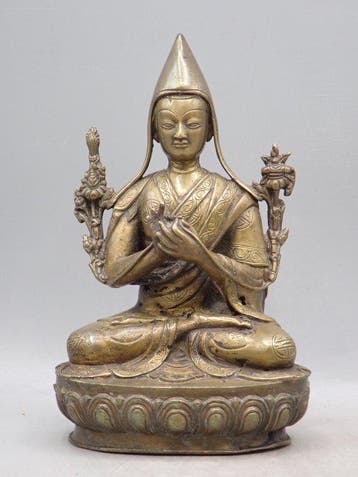 Standbeeld van Tsongkapa - Brons - Tibet - 20e eeuw