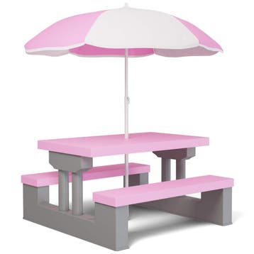 Picknicktafel voor Kinderen Roze met Parasol (Voor in Huis), Verzenden, Nieuw