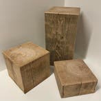 Handgemaakte winddroog eiken sokkels / zuilen – 20x20 cm, Verzenden, Nieuw