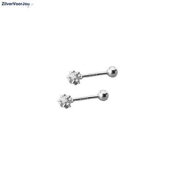 Zilveren bling bal piercing, Sieraden, Tassen en Uiterlijk, Piercings, Verzenden, Nieuw, Zilver