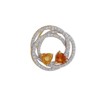 Hanger - 18 karaat Geel goud - 0.95ct. tw. Saffier - Diamant