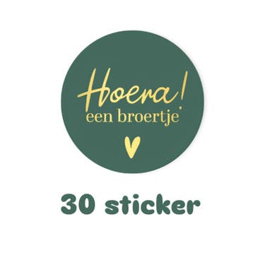 30x sticker - HOERA een broertje - geboorte - baby - Grot..., Ophalen of Verzenden, Nieuw, Meerdere stickers