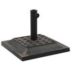 vidaXL Parasolvoet vierkant 12 kg polyresin bronskleurig, Tuin en Terras, Verzenden, Nieuw, Minder dan 1 meter, Parasolvoet