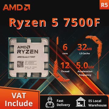 AMD Ryzen 5 7500F Processor: 6 Cores, 12 Threads, 5.0GHz, AM, Verzenden, Nieuw