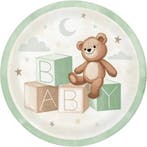 Teddy Beer bordjes 24 cm, Verzenden, Nieuw, Versiering, Geboorte of Huwelijk