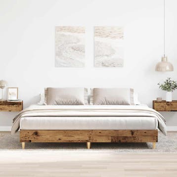 vidaXL Bedframe zonder matras 160x200 cm bewerkt hout oud, Bruin, Verzenden, 200 cm, 160 cm