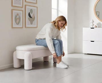 chairus Moderne zitbank met opbergruimte, comfortabele bekle, Huis en Inrichting, Banken | Voetenbanken en Poefen, Verzenden, Zo goed als nieuw