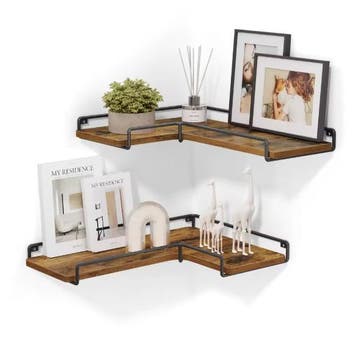 Set van 2 Industriële Wandplanken – L-vormige Hoekplanken, Huis en Inrichting, Kasten | Boekenkasten, Verzenden, Nieuw