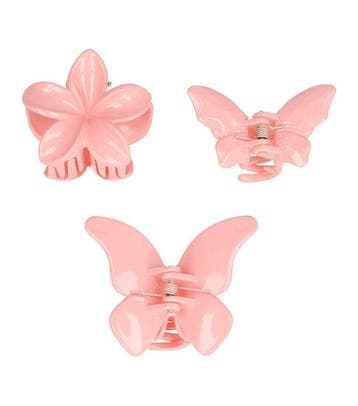 Haarspeld Haarklemmen 4 cm – Bloemvorm & Vlindervorm – Roze, Nieuw