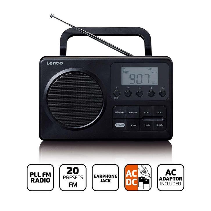 Compacte Draagbare FM Radio - netvoeding of batterijwerking, Audio, Tv en Foto, Radio's, Nieuw, Ophalen of Verzenden