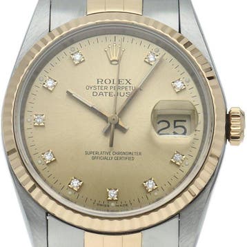 Rolex - Datejust mens watch 10P diamond - 16233G(X) - Heren, Nieuw