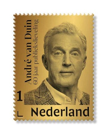 Andre van Duin - Gouden Postzegel PostNL 60 Jaar Publieks..., Verzenden, Gestempeld