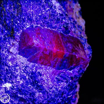 Zeldzaam natuurlijk robijn-ruw kristal op matrix – intens