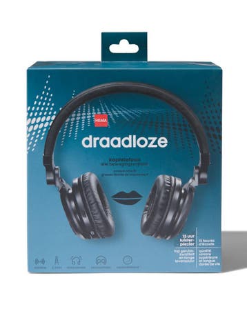 HEMA Draadloze koptelefoon zwart, Verzenden, Nieuw