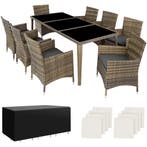 Aluminium wicker zitgroep Menorca 8+1 met beschermhoes - nat, Tuin en Terras, Tuinsets en Loungesets, Verzenden, Nieuw