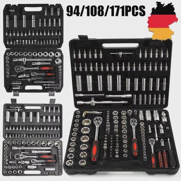 Professionele Ratel Sleutel Set - 1/4", 3/8", 1/2" - Complee, Verzenden, Nieuw