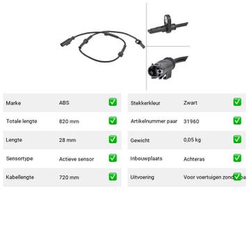ABS-sensor Lancia Ypsilon 1.2 (843) Van 2010-08 tot 2011-12, Verzenden, Nieuw, Lancia