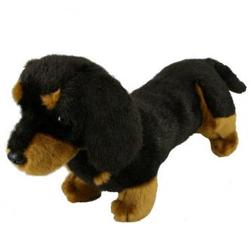 Teckel knuffel hond - pluche - zwart/bruin - 42 cm, Verzenden, Nieuw