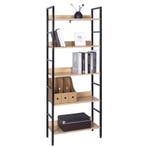 Stellingkast 5-Laags – Houten Kast Licht Eiken – Wit/Zwart, Verzenden, Nieuw