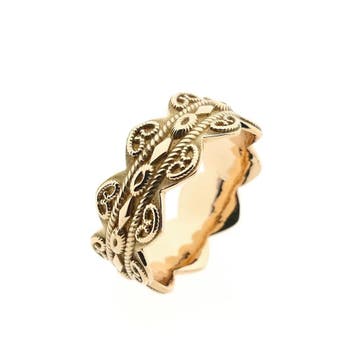 Vintage gouden filigrain ring, Gebruikt, 20 of groter, Heer, Ophalen of Verzenden