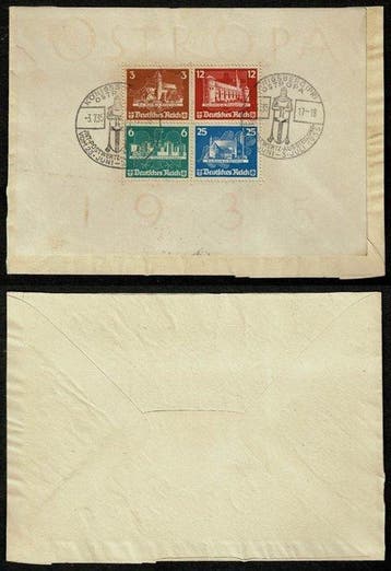 Duitse Rijk 1935 - Ostropa blok op omslag gestempeld, Gestempeld