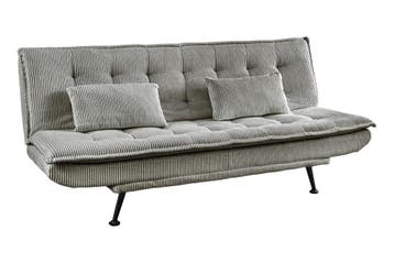 Slaapbank JAZZ 195 cm 3-zits corduroy grijs - 47522, Ophalen of Verzenden, Nieuw