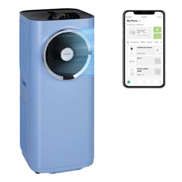 Mobiele Airco 120m³ Blauw Met Afstandsbediening Timer, Witgoed en Apparatuur, Airco's, Ophalen of Verzenden, Refurbished, Mobiele airco