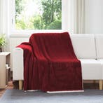 vidaXL Gooi Deken Bordeaux Rood 150 x 200 cm Fleece, Verzenden, Nieuw, Rood