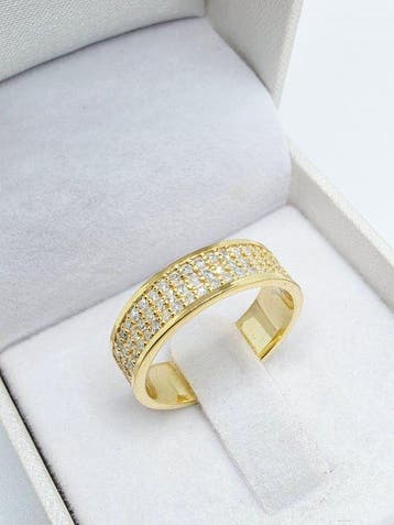 Zonder minimumprijs - Ring Zilver - 1.12ct. tw. Diamant, Sieraden, Tassen en Uiterlijk, Ringen, Nieuw