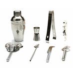 Luxe 9delige Cocktail Shaker Set met Bamboe Standaard – RVS, Ophalen of Verzenden, Nieuw