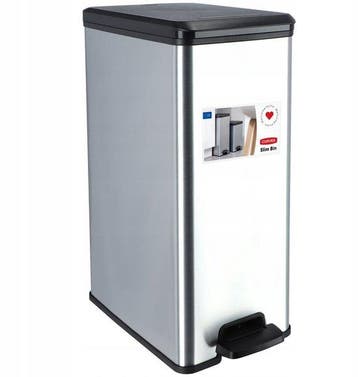 Curver Decobin Slim Prullenbak 40 liter Metallic