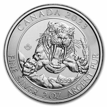 Canada - Ice Age Serie - Sabre Toothed Cat 2 oz 2023, Verzenden, Noord-Amerika, Losse munt, Zilver