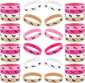 Elastische rubberen paarden armband in vele kleuren, Nieuw