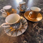 Piero Fornasetti - Kop en schotel (4) - Porselein - Espresso