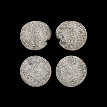Oostenrijk. Leopold I. 3 Kreuzer (Groschen) 2x 1696 Prague &